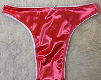 Stella Satin Panty for Men, Feminine High Cut Brazilian Tanga Underwear