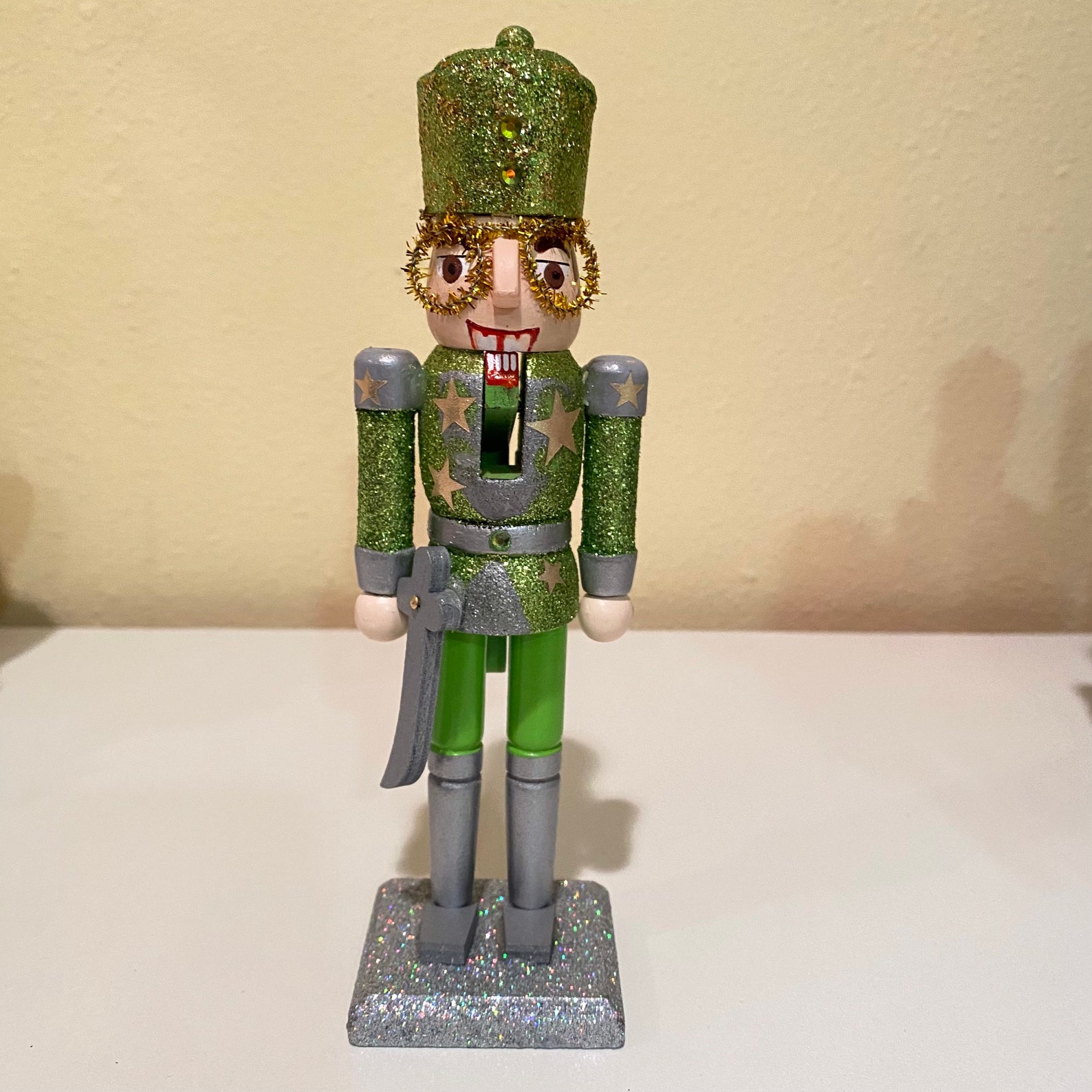 Hand Painted Sir Elton Holiday Wooden Nutcracker Etsy