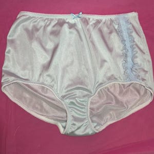 The Dorothy Frilly Ruffle Panty ~Vintage Style Nylon Tricot Semi Sheer Full Cut Granny Sissy Femboy CD Unisex Briefs