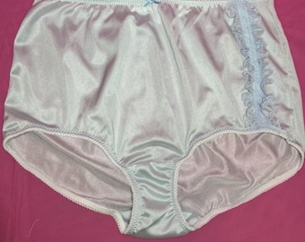 The Dorothy Frilly Ruffle Panty ~Vintage Style Nylon Tricot Semi Sheer Full Cut Granny Sissy Femboy CD Unisex Briefs