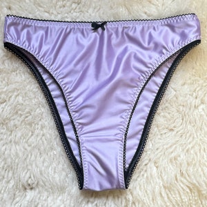 NEW Womens SATIN BRIEF Panties Shiny Underwear Black Red Purple