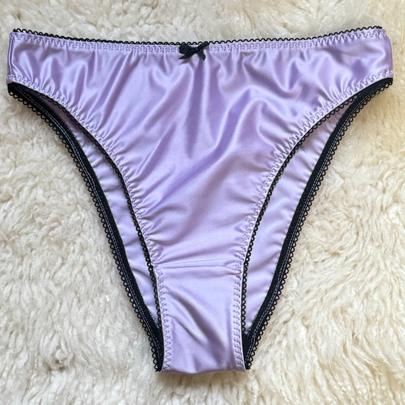 The Estelle Satin Panty Vintage Style Sexy Hi-cut Leg Bikini Panties Shiny  Glossy Mid Rise French Cut 