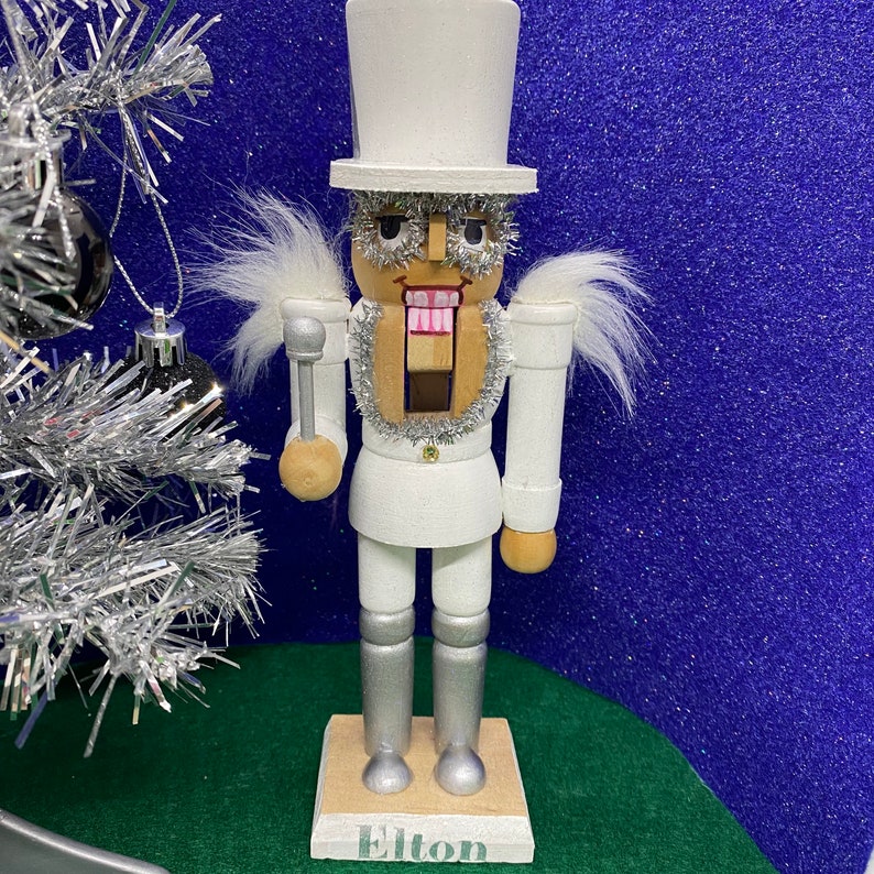 Hand Painted Sir Elton Holiday Wooden Nutcracker Etsy