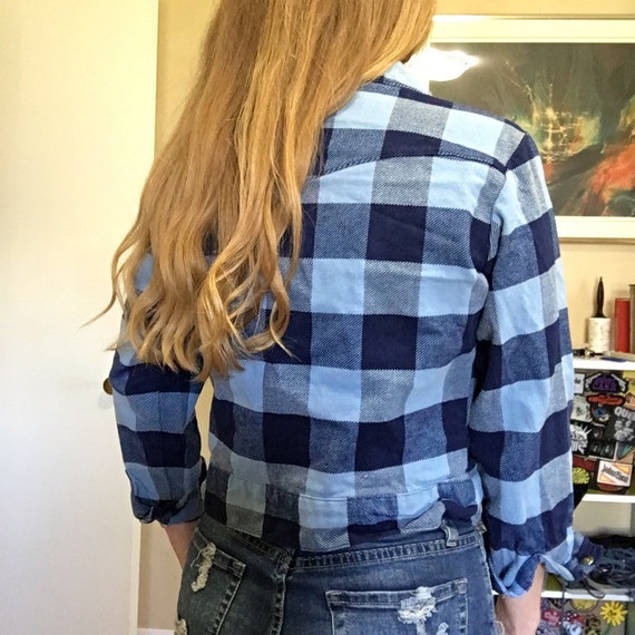 Levis checkered denim hot sale jacket