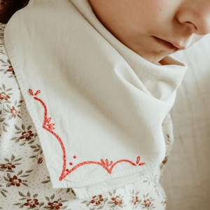 hand embroidered hand dyed RODEO cotton bandana Naturally dyed small scarf Male or Female Neckerchief minimalistic bandana Eco friendly gift