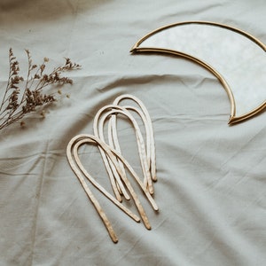 Handmade Brass Hairpin Minimalistic Hair accessory Modern hairpin brass Gifts for her Ethically made accessories