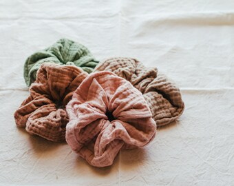 Eco dyed Terracotta Scrunchy Everyday elastic Naturally dyed scrunchies Plant dyed Gift for girlfriend VSCO girls ties Eco friendly gifts