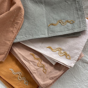 hand embroidered Plant dyed DESIERTO cotton bandana Naturally dyed small scarf Male or Female Neckerchief Unisex bandana Eco friendly gift
