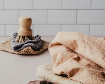 Hand dyed Organic cotton Kitchen Towel dyed dye hand, washed tea towel pack Eco dyed dish towel Minimalist Homeware eco Gift Set of 1 or2