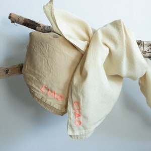 hand embroidered organic cotton bandana Hand dyed small scarf Unisex Neckerchief minimalistic bandana Eco friendly gift
