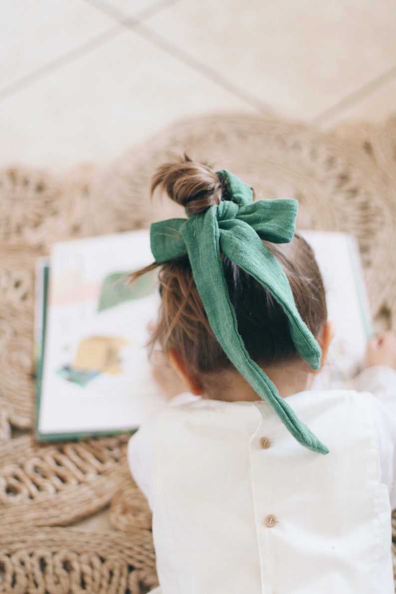 Green Hair Tie Gauze Headband Long Hair Tie Plant Dyed Hair Etsy