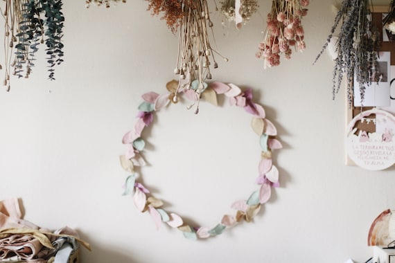 Fabric Wreath Naturally dyed Plant dyed Bohemian Wreath Nature inspired…
