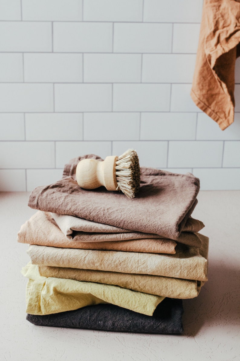 Plant dyed Organic cotton Kitchen Towel 2 piece Set Naturally image 1
