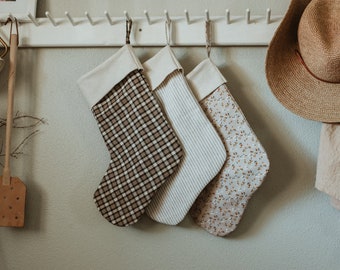 retro Christmas sock- Hand embroidered Personalized Handmade Christmas stocking Xmas decorations