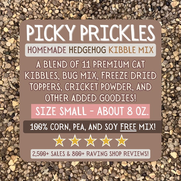 Picky Prickles Hedgehog Kibble Mix - SMALL BAG - About 8 oz.