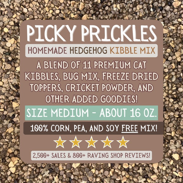 Picky Prickles Hedgehog Kibble Mix - MEDIUM BAG - About 16 oz.