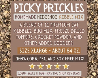 Picky Prickles Hedgehog Kibble Mix - XLARGE BAG - About 64 oz.
