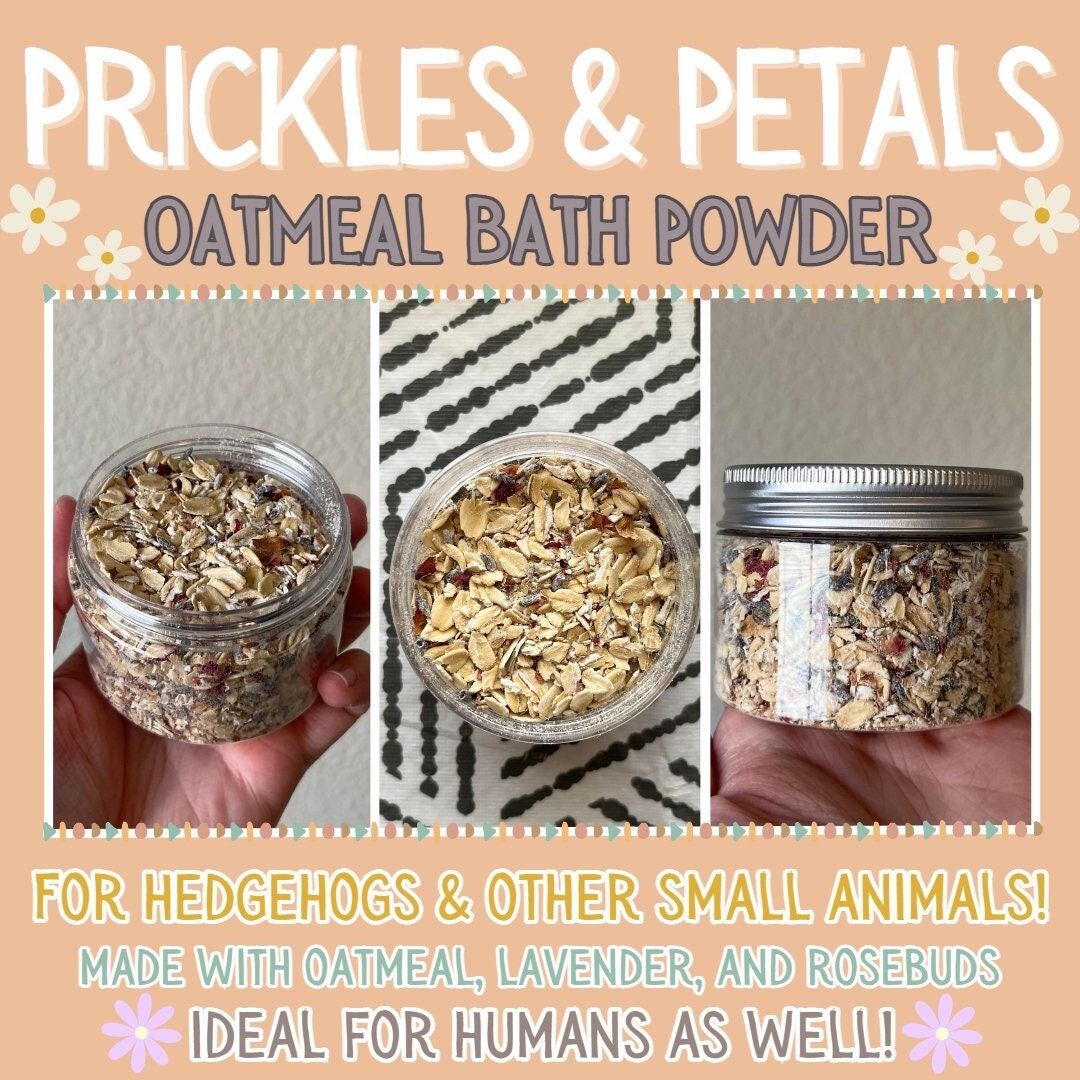 Prickles & Petals Oatmeal Bath Powder for Hedgehogs and Small Animals