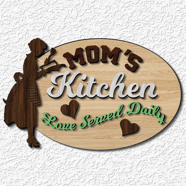 mom's kitchen laser cutting file. mom's kitchen signage laser cutting file. mom's kitchen signage. dxf, pdf, svg, cdr, dwg file formats.