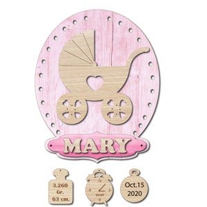 Baby® door hanger hospital girl or boy. Carriage Laser cutting files.Girl or Boys room door,customizable door accessories.Svg-Ai-cdr-dxf