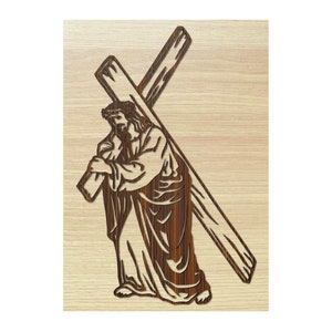Chemin de croix découpé au laser, art mural. Décoration murale. Fichier Via Crucis découpé au laser. Chemin de croix au format SVG, pdf, cdr, dxf