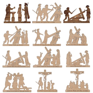 14 Stations of the Cross. Laser cutting and engraving , 28 files . Via Crucis laser cut file. Stations of the Cross SVG, png, dxf, dwg file.