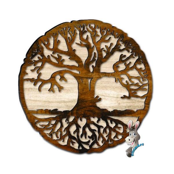 Tree of life laser cut files, tree wallboard. SVG, pdf, Ai. laser file with one layer or 2 layers preference. tree of life Cricut wall art.