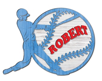 Baseball wall art laser cutting file. Baseball signage laser cutting file. Baseball signage  dxf, pdf, svg, cdr, dwg file formats. door art