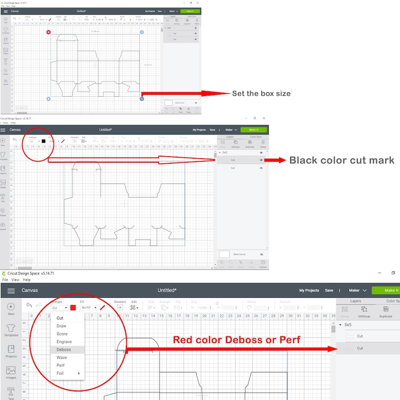 Gift Box Cut Template SVG Ai PDF Cdr Dxf File Format. | Etsy UK