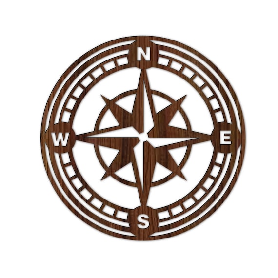 Laser Cut Compass. Laser Cut Compass File With Layer Option. Cricut Cut  File Compass. SVG, Ai, Pdf, Cdr and Dxf File. Wooden Cut Compass. 