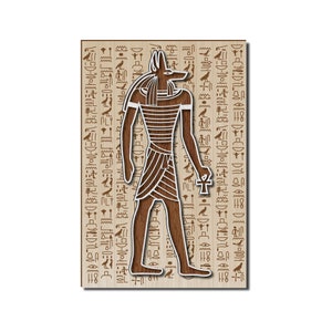 Anubis laser cutting and engraving file. Anubis SVG file. Anubis and Egyptian wall panel. Egyptian decor. Egyptian wall art.
