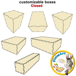 Laser cut files. Customize size box SVG and DXF files. We send e-mail in one day File by e-mail