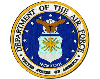 3-layer United States Air force wallboard for laser cutting. Air force laser cut file. SVG, pdf, Ai file format. Air force wall art.