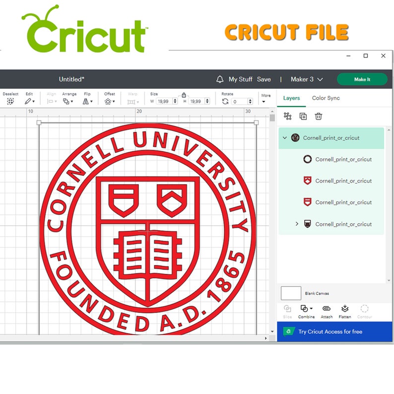 Cornell University logo laser cut and print ready file. Cornell University cricut file. silhouette file. Cornell University wall art. Svg. image 6