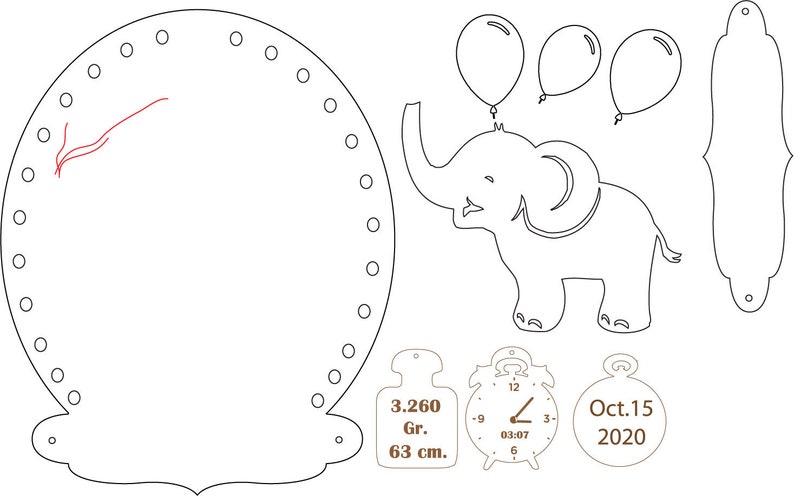 Download Svg Ai Cdr Dxf Elephant Laser Cutting Files Girl Or Boys Room Door Customizable Door Accessories Baby U00ae Door Hanger Hospital Girl Or Boy Prints Art Collectibles Colonialgolfhart Com