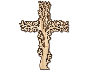 Baum des Lebens Kreuz SVG. cross-Modelle mit Layer-Optionen. Kreuz svg, png, dxf, Ai und andere Dateiformate. Cricut-Datei, Silhouette Studio png .