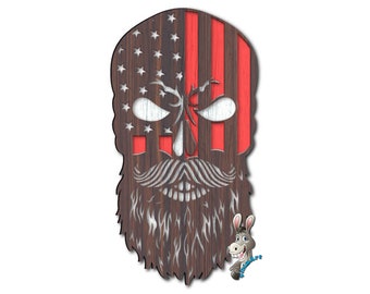 laser cut skull and flag. Laser cut file for motorcyclist wall. American flag wall art. dry head Cricut cut file. skull and flag svg, pdf..