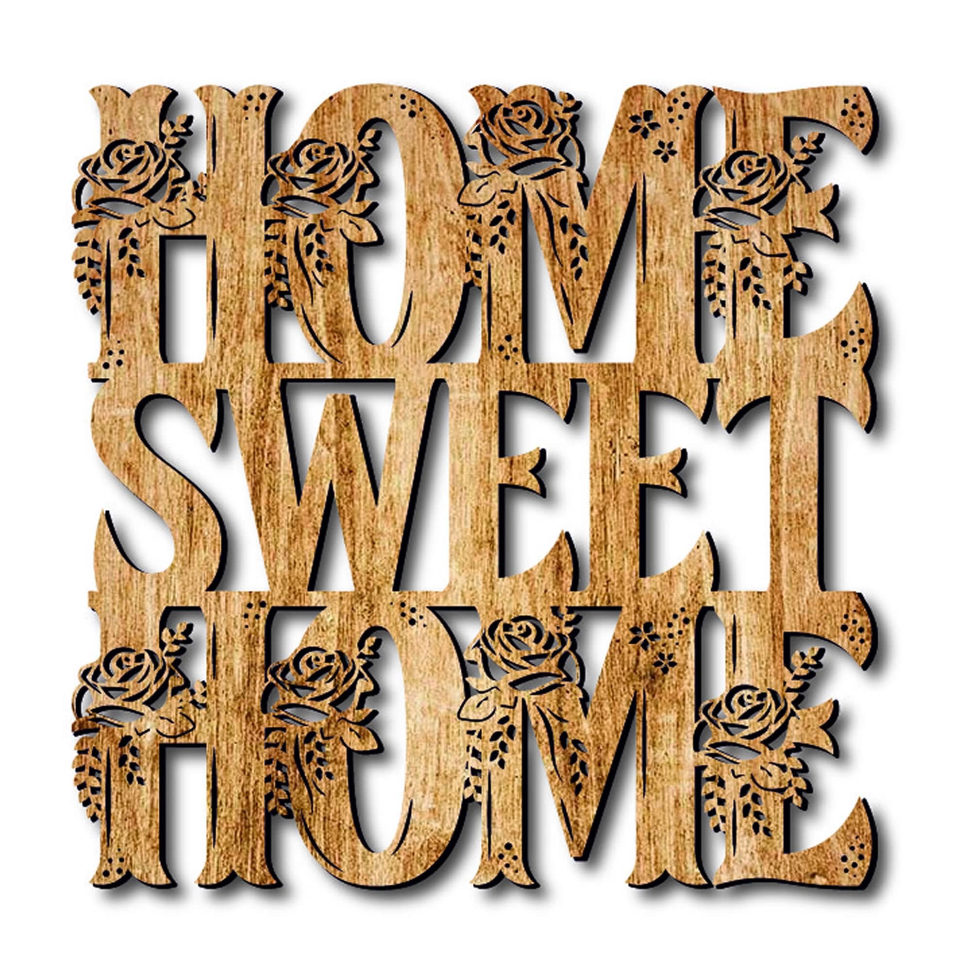 Home Sweet Home Laser Cut File. Wall Decor. Svg-ai-cdr-dxf.the - Etsy