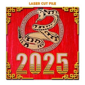 Cobra 2025. Decorações do Ano Novo Chinês 2025 arquivo de corte a laser para a parede. Arte de parede de cobra 2025. Arquivo de corte a laser de cobra de Ano Novo. Arte de parede de cobra