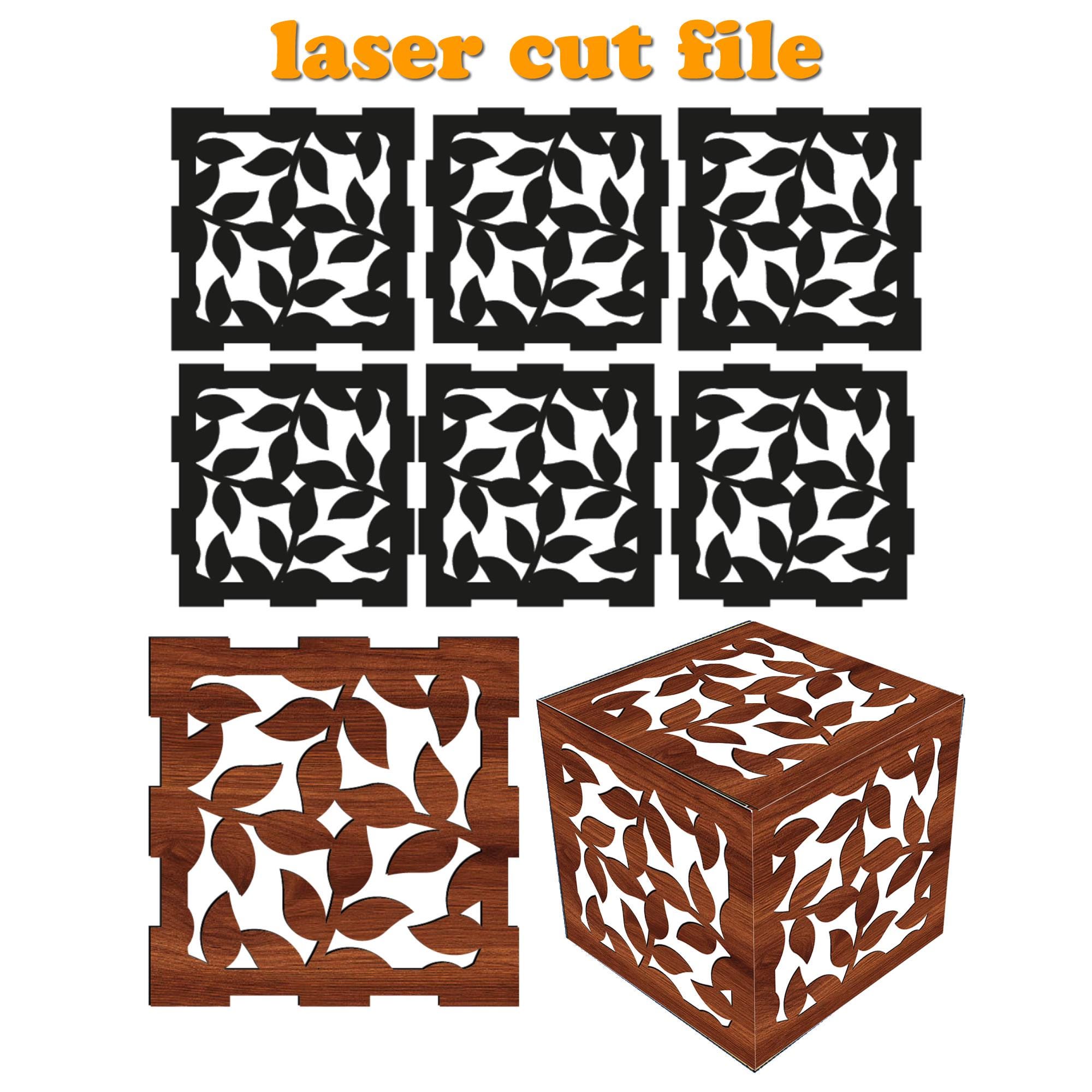 Geometric Floral Pattern Box Template. Custom Sizes and Thicknesses ...