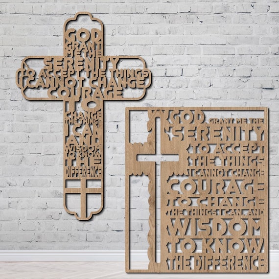 4-in-1 laser file. Serenity Prayer and Lord Help me to remember... Laser cut files and SVG files. 2 prayers, 4 different laser cut files.