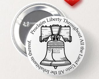 250th Anniversary Celebration, Liberty Bell button badge. 2,25 inc button badge. 250th Anniversary badge.  Liberty Bell pin.