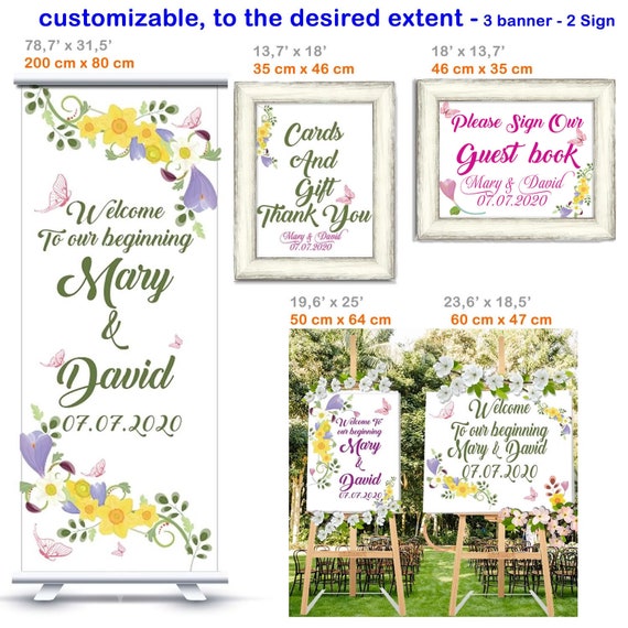 Personalized wedding banners and signs.Adjustable size 3 Etsy