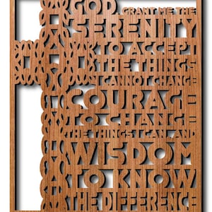 4-in-1 laser file. Serenity Prayer and Lord Help me to remember... Laser cut files and SVG files. 2 prayers, 4 different laser cut files. image 10
