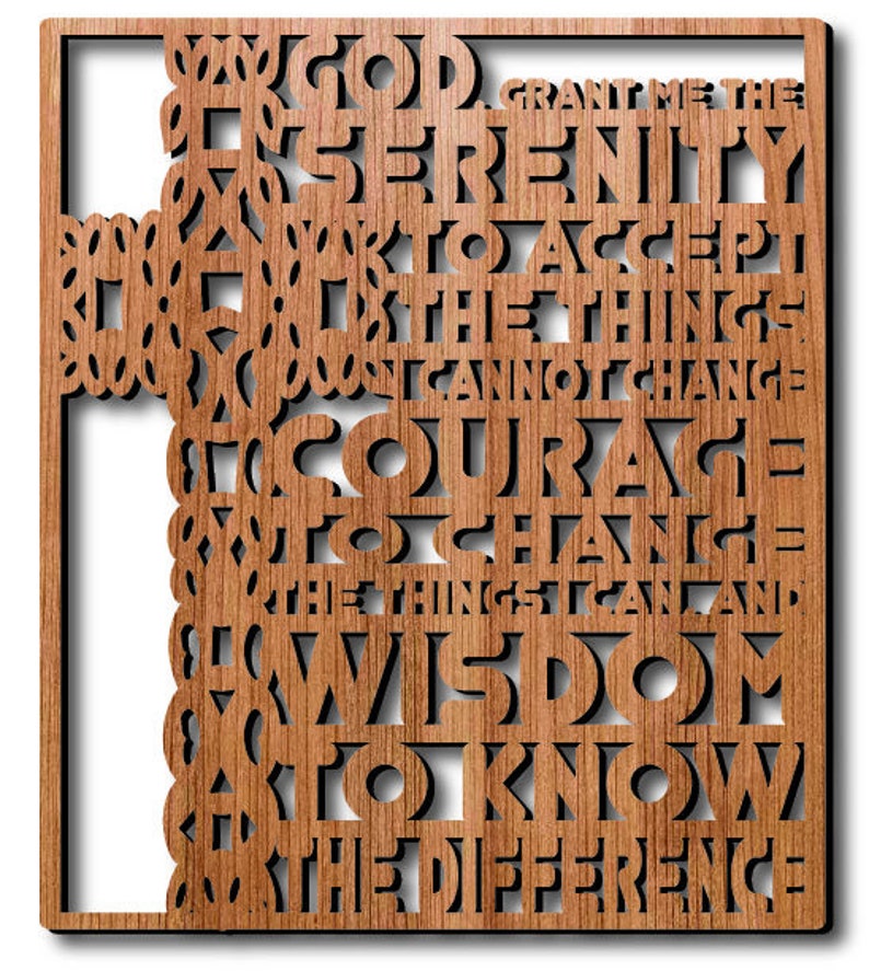 4-in-1 laser file. Serenity Prayer and Lord Help me to remember... Laser cut files and SVG files. 2 prayers, 4 different laser cut files. image 10