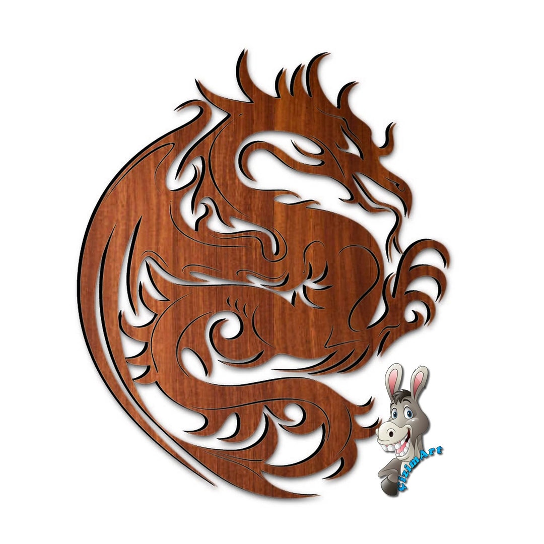 Laser Cut File Dragon. Dragon Wall Decor. Dragon SVG. Dragon Wall and
