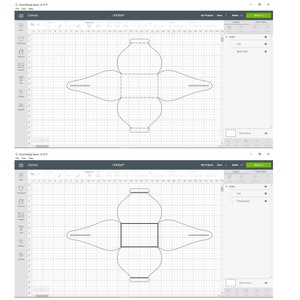 Cake box cut template, SVG, Ai, PDF, cdr, dxf file format. Ready-to-cut customizable box template. Cricut file. Scalable drawing. image 2