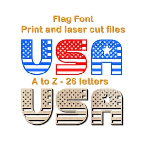 Flag Font A to Z svg, Laser cut or print file.Instant download. Laser cut and print vector model. Vector file for laser cutting.