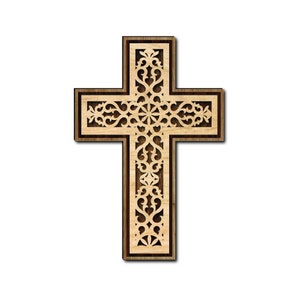 2 or 3 layer christian cross, laser cut files. Cross file for laser cutting. wall art. SVG, cdr, dxf, Ai, Pdf file format. christian art.