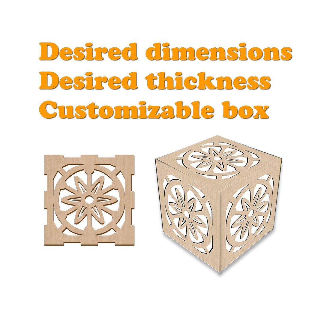 Box Layout for Laser Cutting. Desired Dimensions and Thickness. File ...